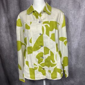 Chicos Jacket Womens Size 1 Floral Lightweight 100% Raime Size 8 Summer Spring